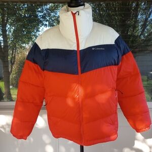 Columbia Bold Orange Nocturnal Chalk Puffect Color Blocked Puffer Jacket Size L